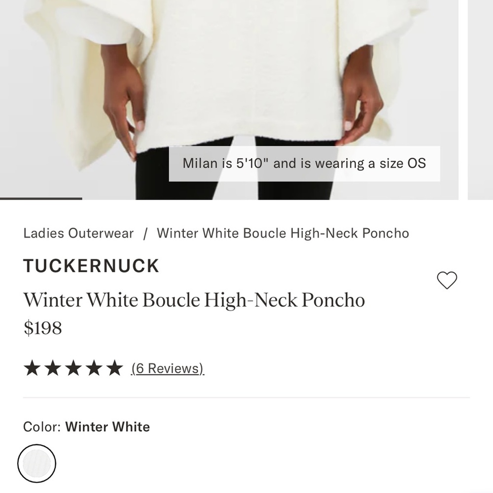 Tuckernuck Winter White Boucle High-Neck Poncho - Picture 9 of 15
